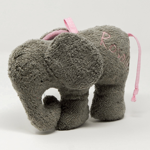 Bio Elefant ROSALIE mit oder ohne Spieluhr, individuelle Namensstickerei möglich